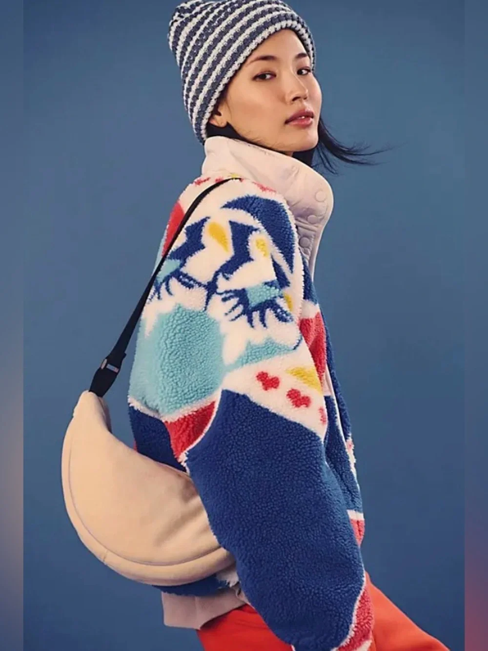 Free People Hit The Slopes Printed Fleece Jacket. NWT. Golden road floral - Picture 2 of 5